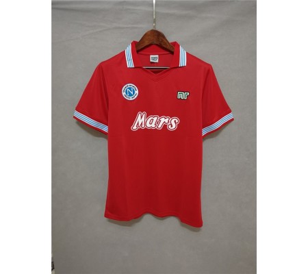 Napoli 88/89 Away Red Soccer Jersey